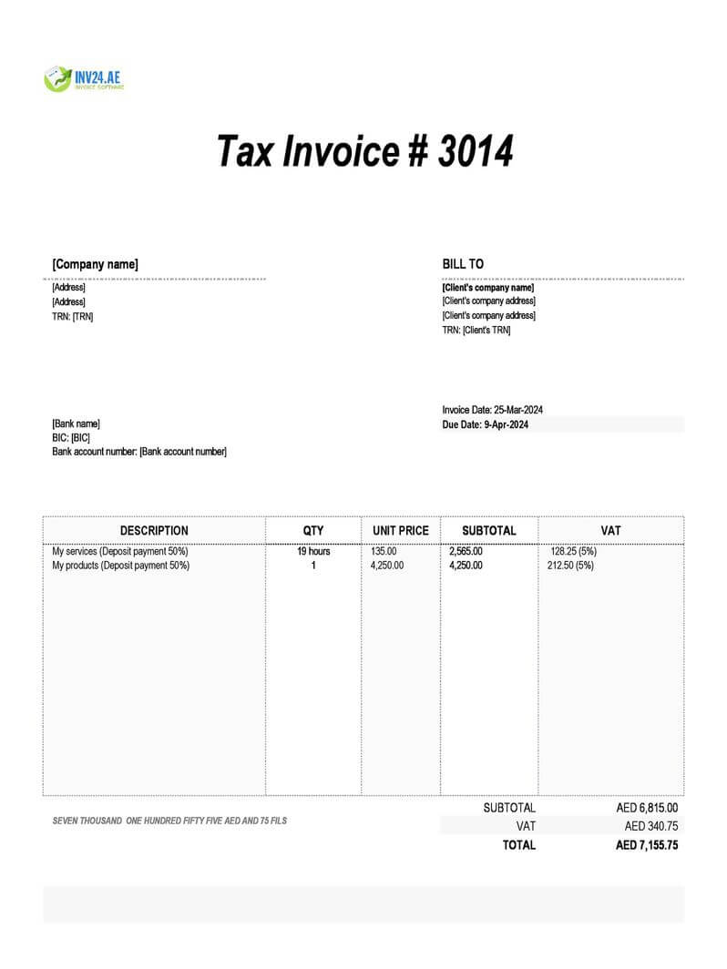 Deposit Invoice in UAE: Meaning, Sample, Pros & Cons