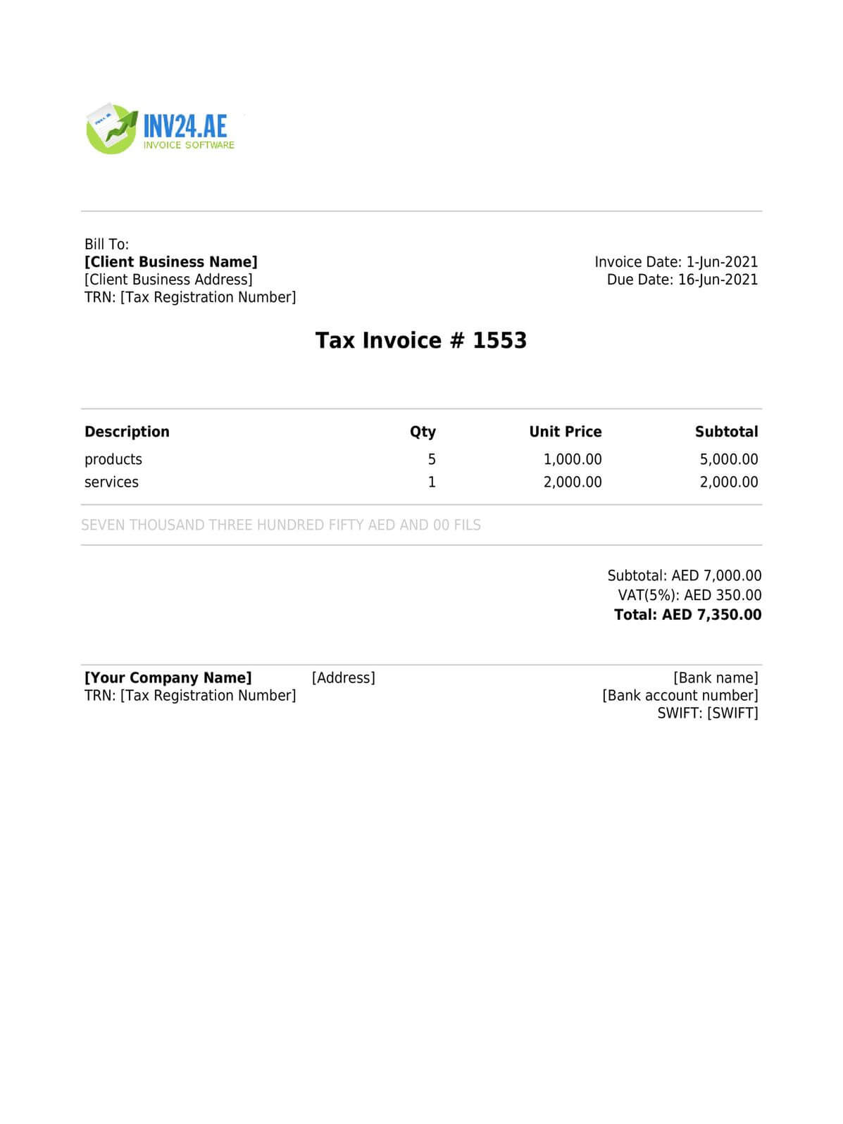 VAT Invoice in UAE - Definition, Sample and Creation