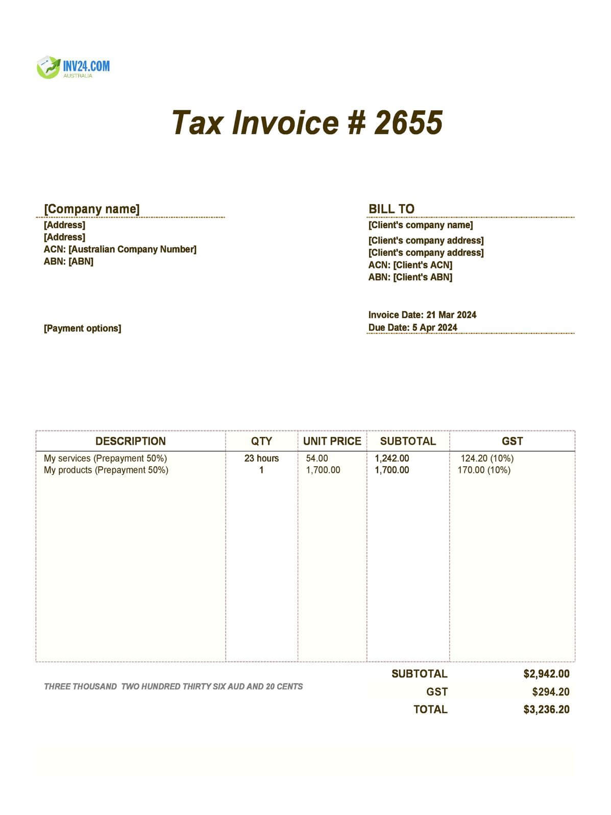 Prepayment Invoice in Australia: Meaning & Example