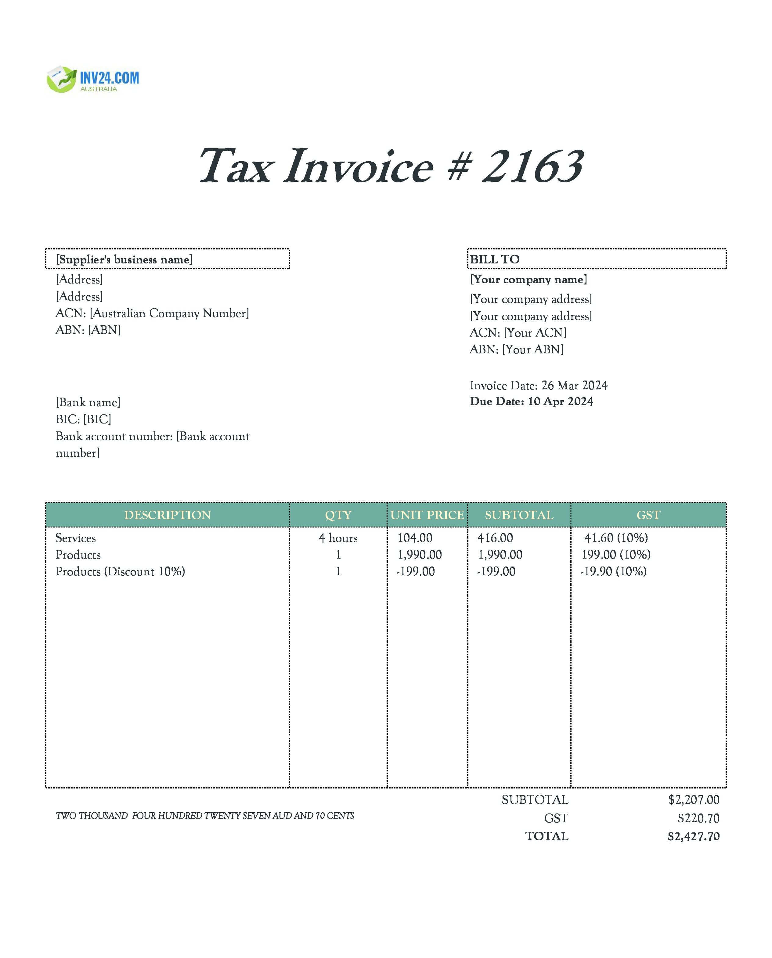 Supplier Invoice in Australia: Meaning & Sample