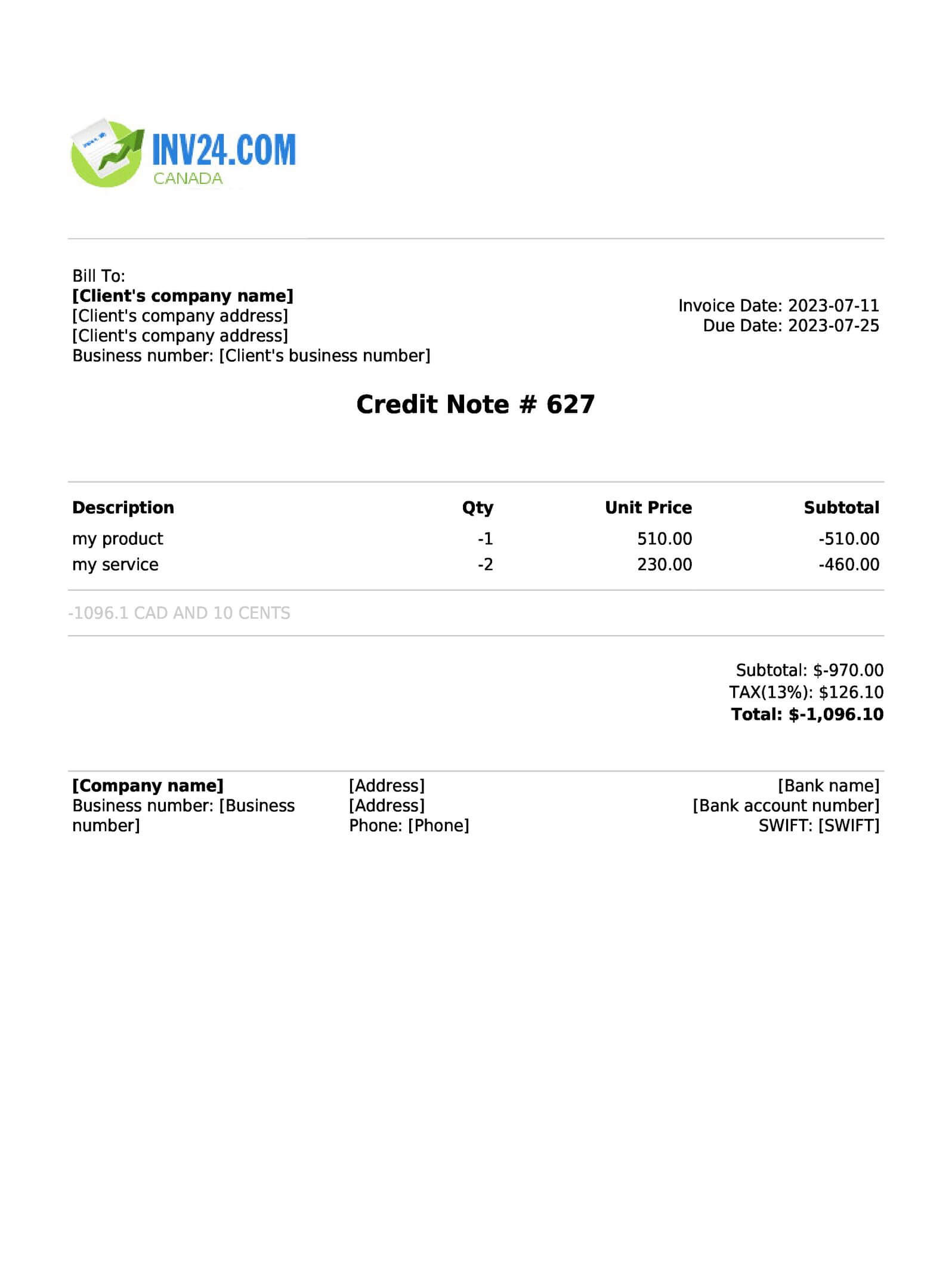 How To Create A Credit Note In Inv24 Canada Step By Step Guide 3291