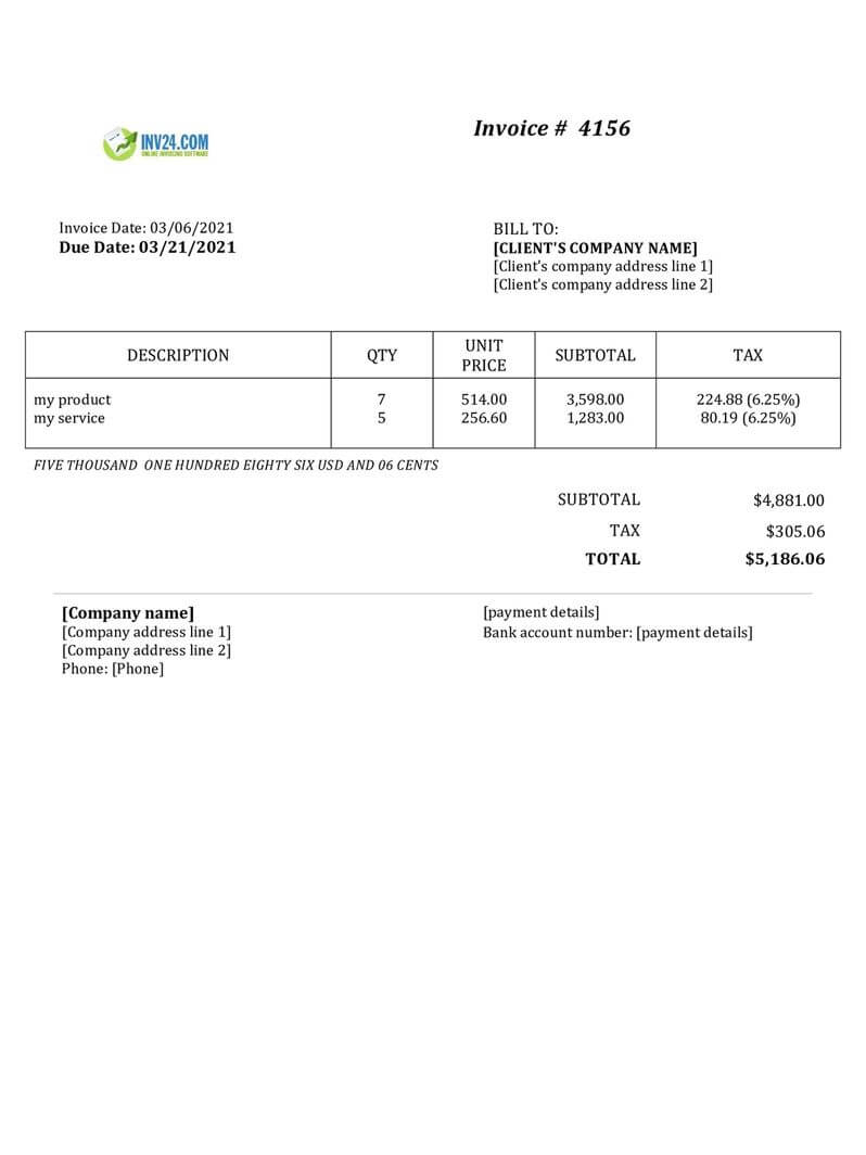 invoice template google docs word