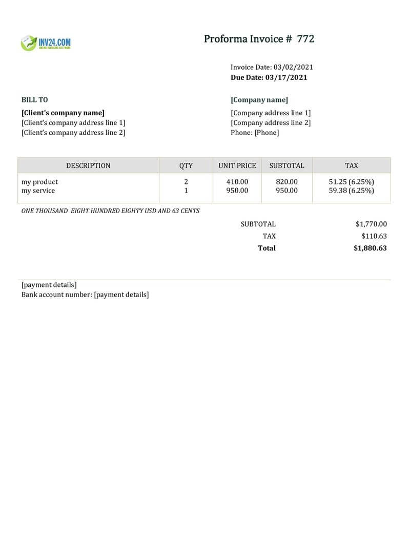 Free Proforma Invoice Maker: Generate Proforma Invoices Online (pdf)