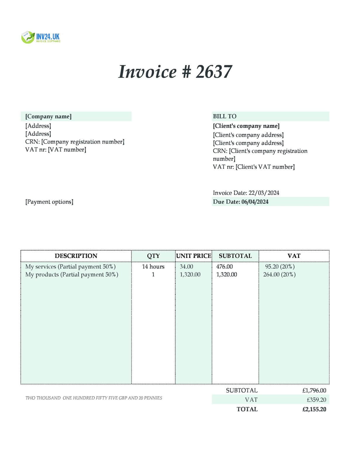 Partial Payment Invoice in UK: Meaning & Sample