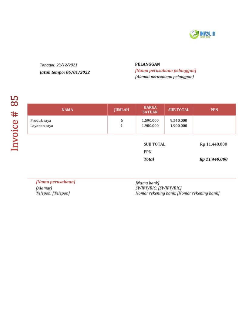 Aneka Contoh Invoice Yang Menarik 76 Di Inspirasi Format Faktur Di Post ...