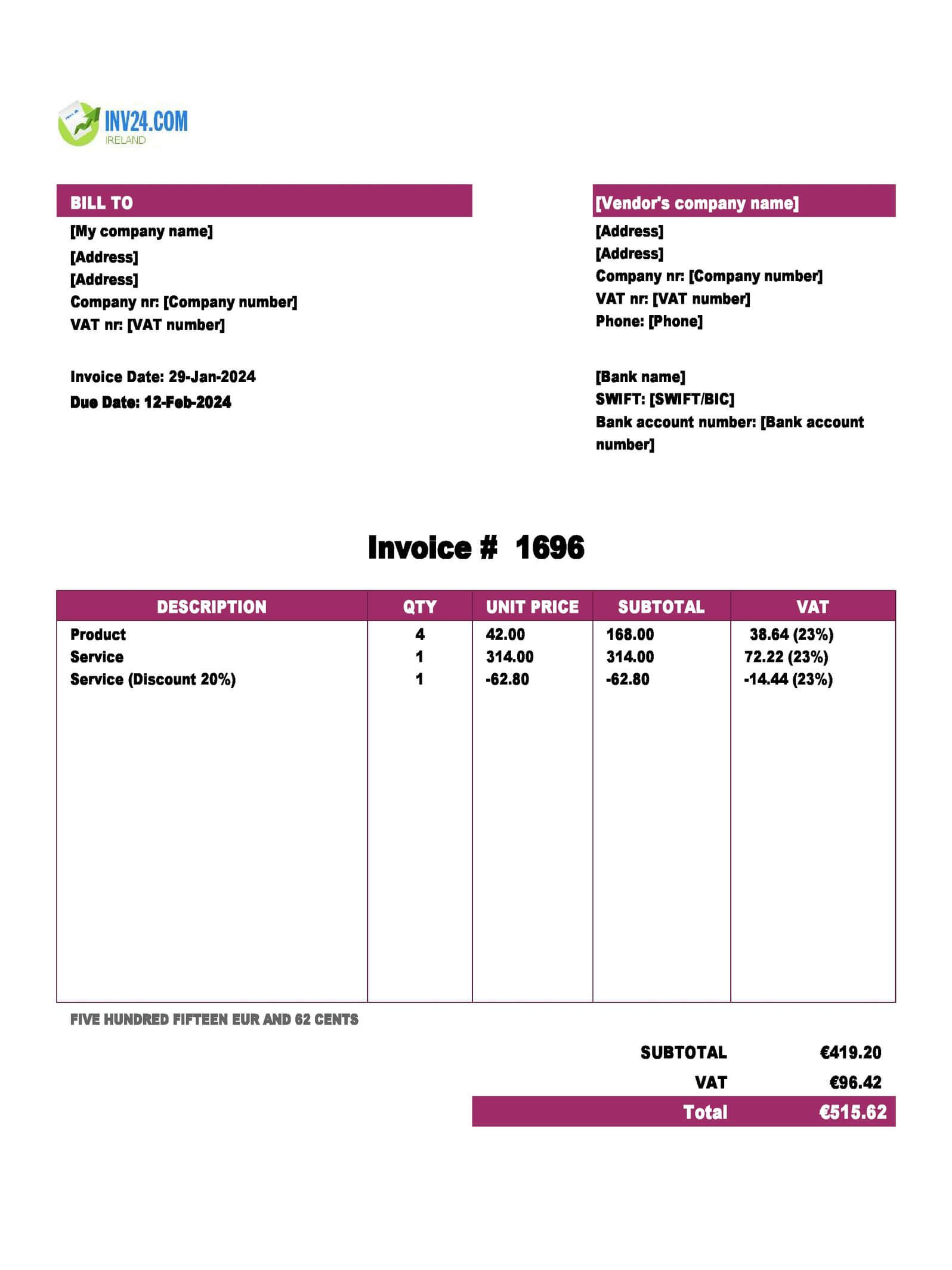 Purchase Invoice in Ireland: Definition & Sample