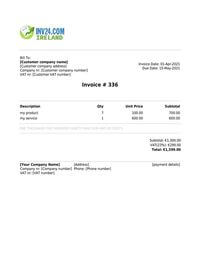 38 free invoice templates for ireland word excel pdf html
