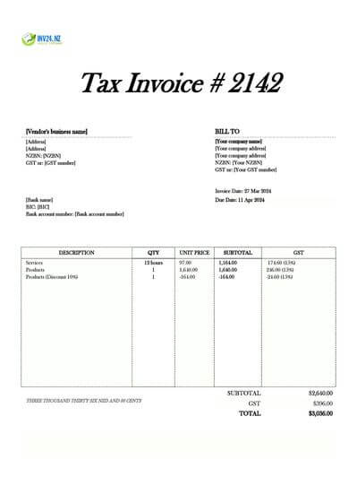 Vendor Invoice in New Zealand: Meaning & Sample